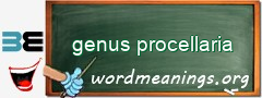 WordMeaning blackboard for genus procellaria